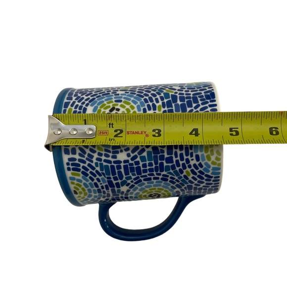 Starbucks 2008 blue ceramic mosaic pattern coffee tea mug cup collectible - Picture 8 of 9